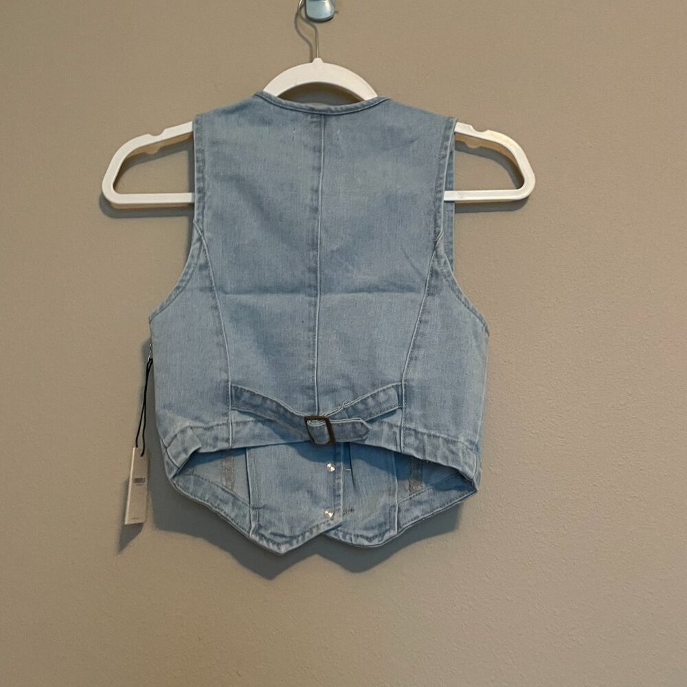 Forever 21, XS, Light Wash Denim Vest - Picture 8 of 9